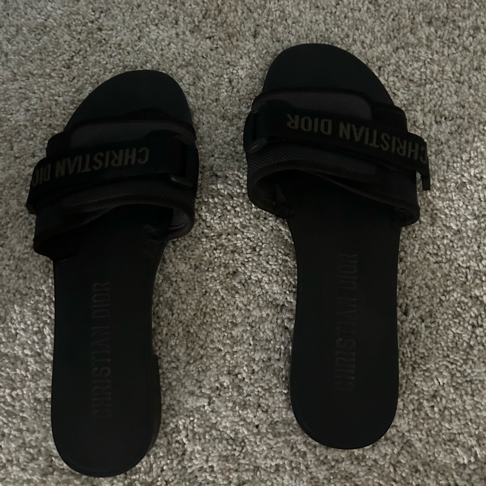 Christian Dior Canvas Printed Slides